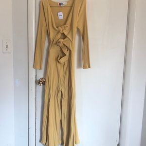 Free people beach yellow jumpsuit